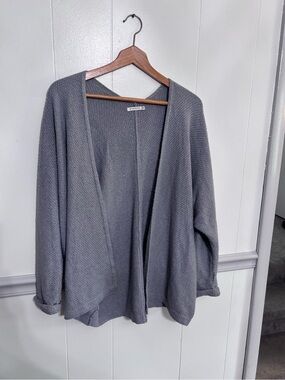 Staccato Open-Front Knit Cardigan - Charcoal Gray